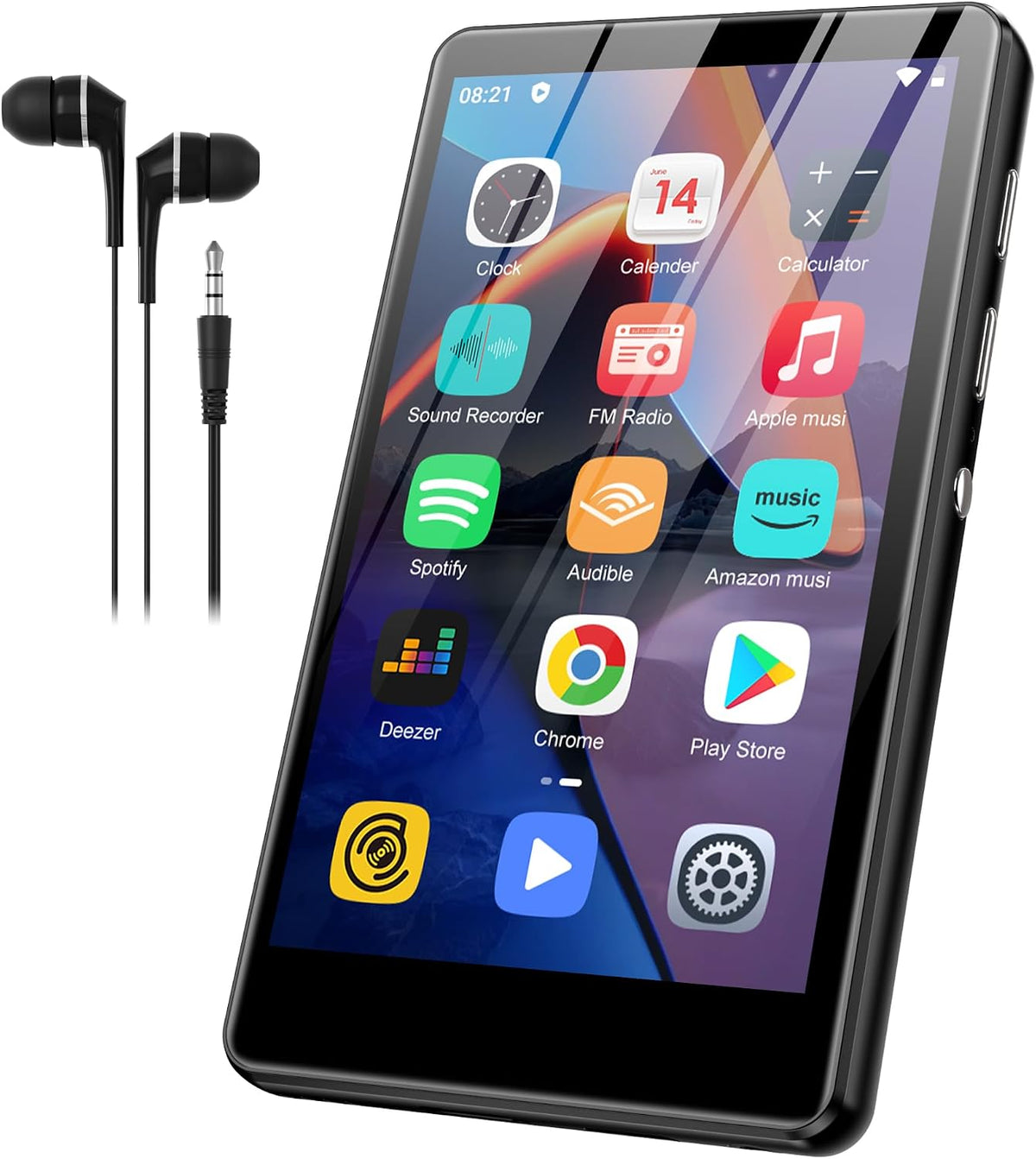 Reproductor de MP3 con Bluetooth y WiFi, M503Pro 16GB MP4 para niños con Spotify, Spotify Kids, radio FM, audible, reproductor de música con pantalla táctil de 4.0 pulgadas con controles