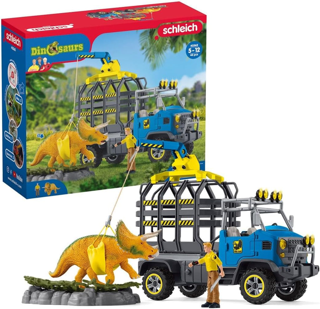 Schleich Dinosaurios - 43Pc Dino Transport Mission Playset - Niños 4+ |