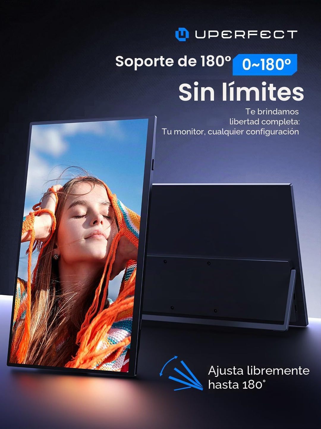 UPERFECT Monitor portátil 4K, pantalla táctil de 15.6 pulgadas, 125...