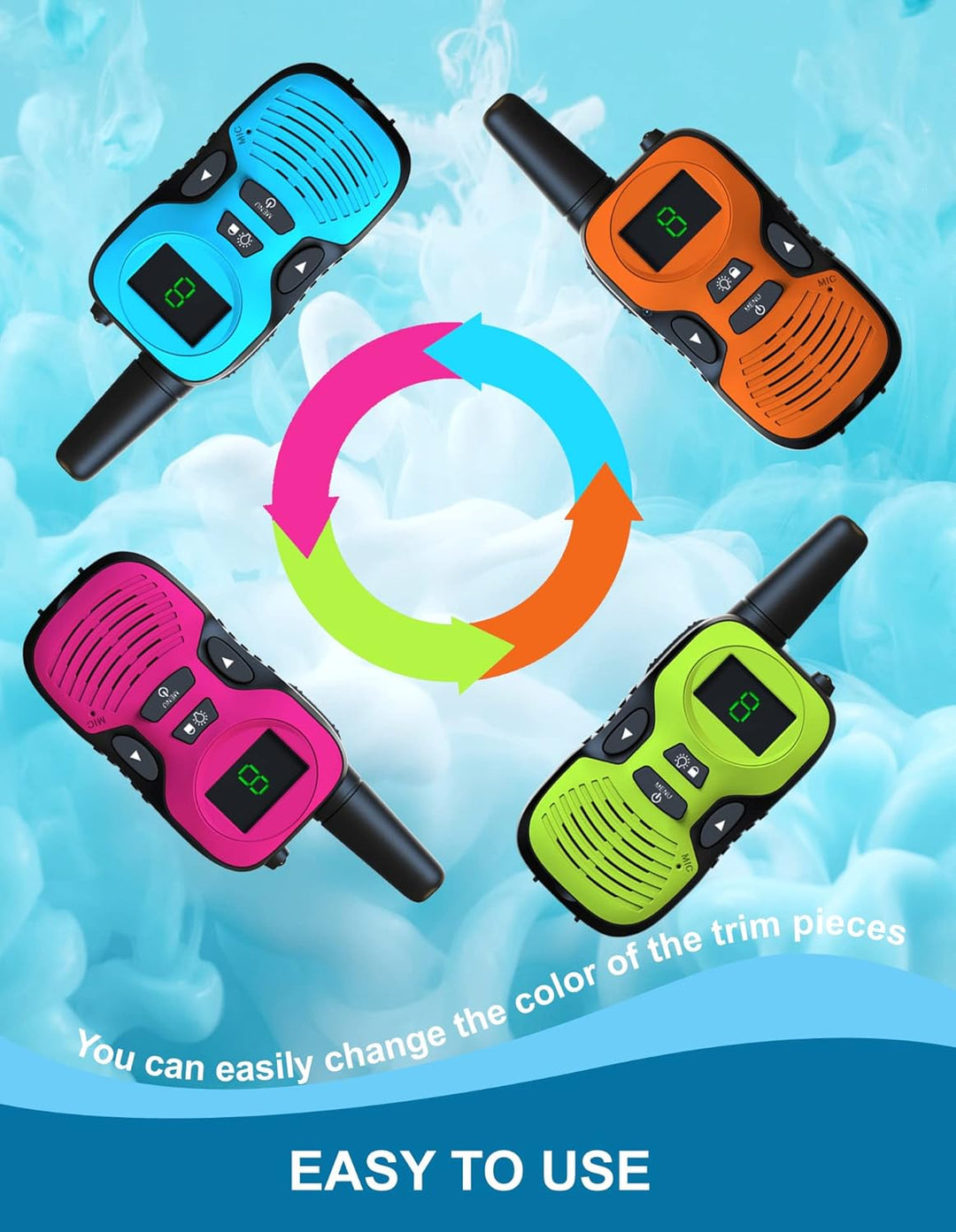 2 piezas de walkie talkies para niños: juguetes al aire libre para...