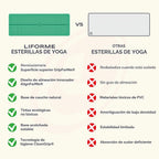 Liforme Esterilla de yoga clásica: diseño de alineación patentado, agarre