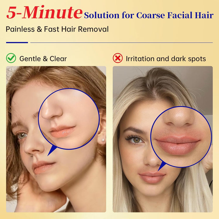 Depilación facial de 5 minutos para mujeres, crema depilatoria para...