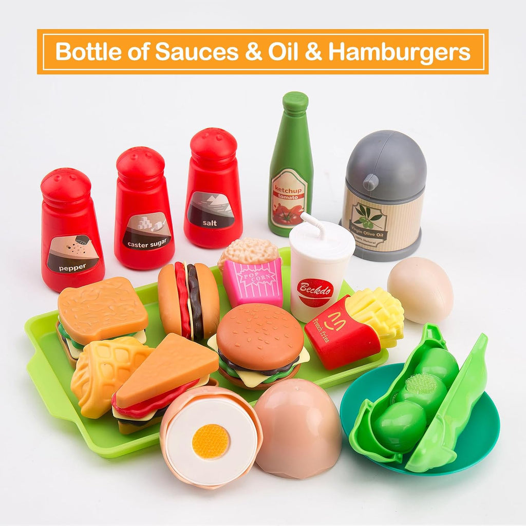 105 piezas de accesorios de juguete de cocina para niños, juego de cocina de camping y barbacoa para niños pequeños, juego de ollas, sartenes, utensilios de cocina de juguete, juego de
