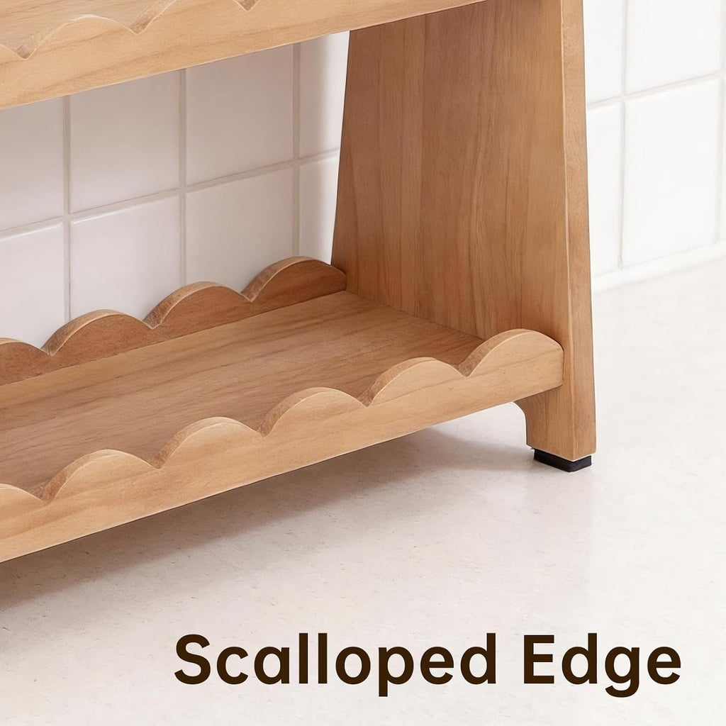 Organizador de encimera de baño de madera maciza 100%
