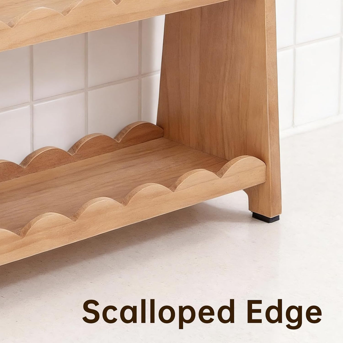 Organizador de encimera de baño de madera maciza 100%