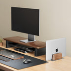 UPERGO Soporte vertical para computadora portátil, soporte para computadora portátil para acoplar MacBook, MacBook Pro y otras computadoras portátiles, madera de nogal negro
