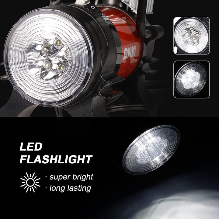 DNA Motoring 12 V 125 PSI LED Flash Light Bomba de aire portátil co...
