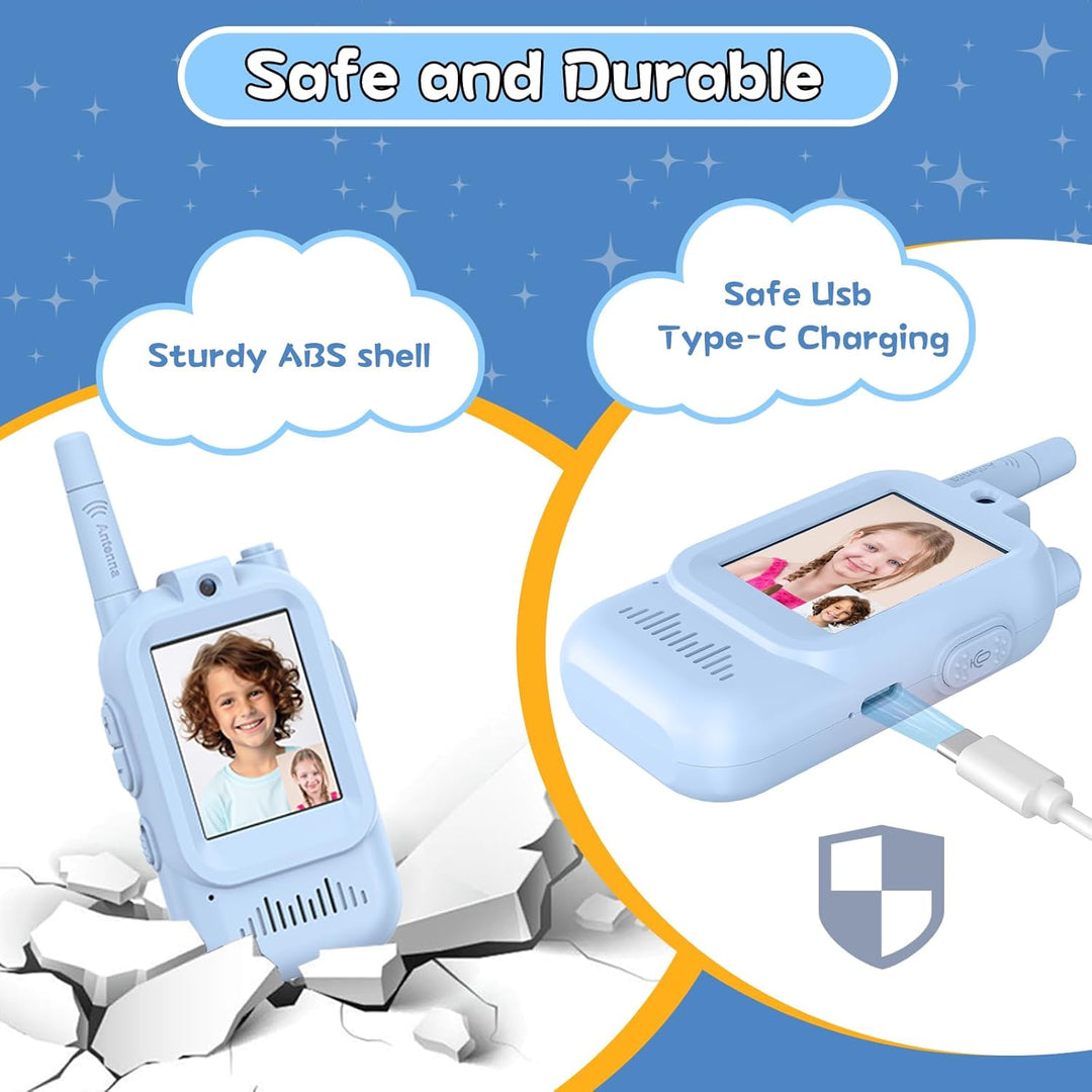 Walkie Talkies para niños, paquete de 2, radios bidireccionales rec...