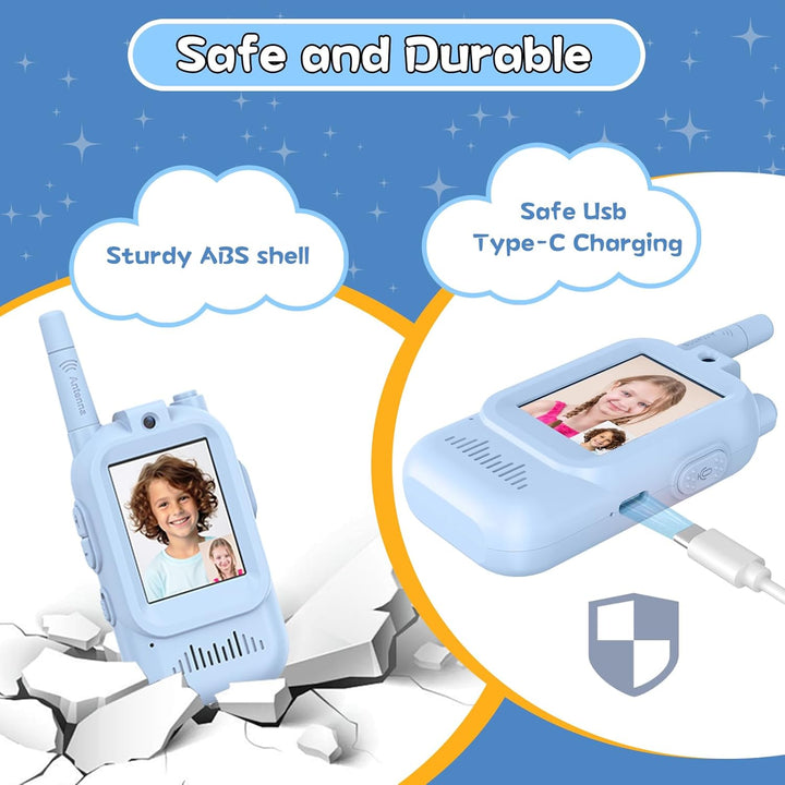 Walkie Talkies para niños, paquete de 2, radios bidireccionales rec...