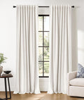 INOVADAY Juego de 2 paneles de cortinas 100% opacas de 84 pulgadas de largo, con pestaña trasera, bolsillo para barra, cortinas opacas de lino para dormitorio, cortinas de ventana con aislamiento
