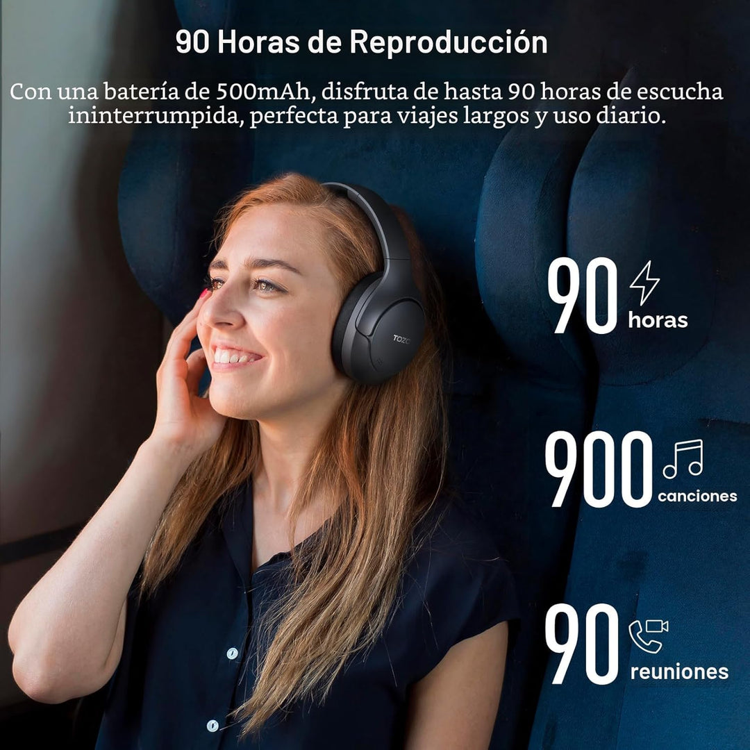 TOZO Auriculares híbridos HT3 con cancelación de ruido, batería de...