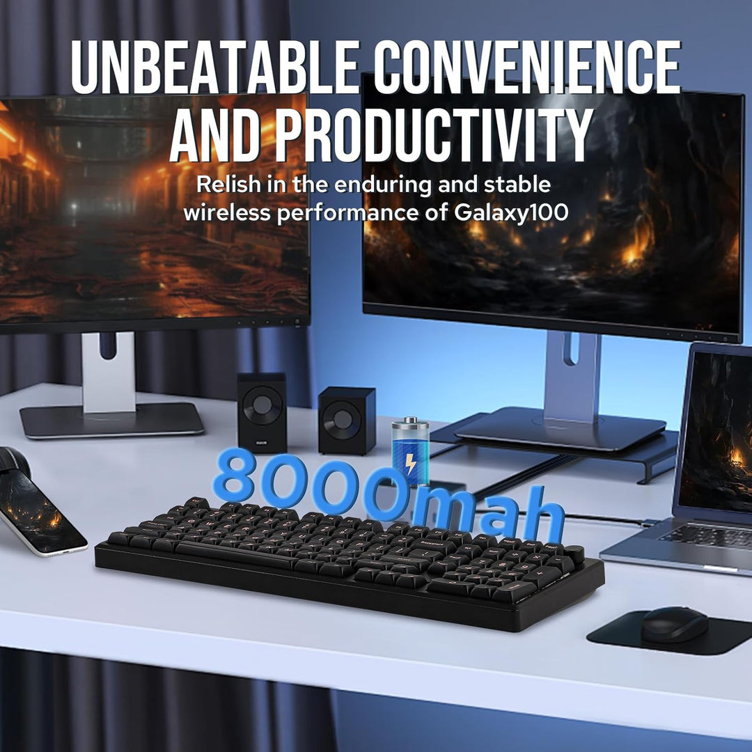 EPOMAKER Galaxy100 QMK\/VIA Wireless Gaming Keyboard, Aluminum Shel...