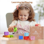 Woodtoe Bloques de construcción grandes, bloques sensoriales Montessori