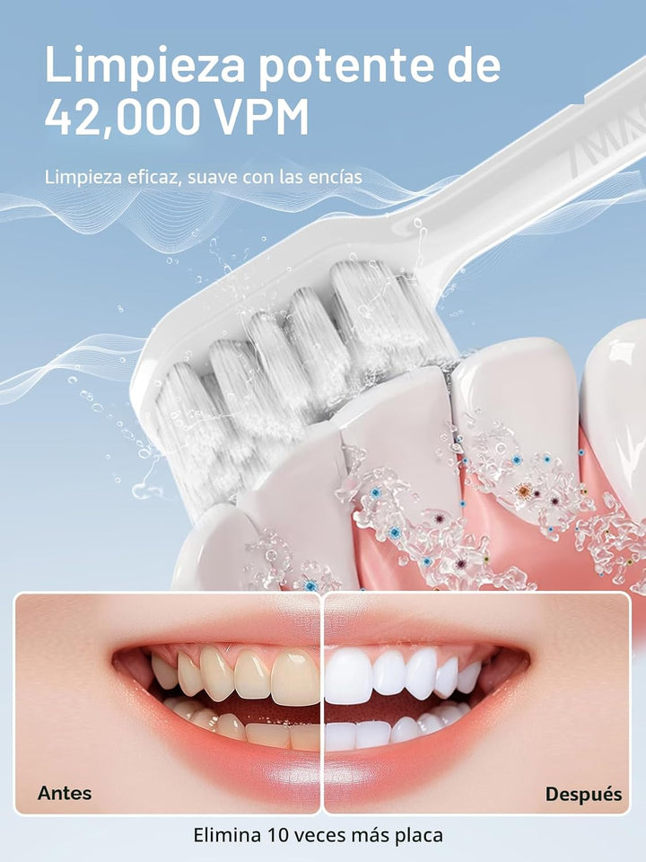 7MAGIC - Cepillo de dientes eléctrico sónico, tiempo de funcionamie...