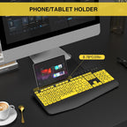 SABLUTE Teclados de computadora de letra grande, USB con cable de a...