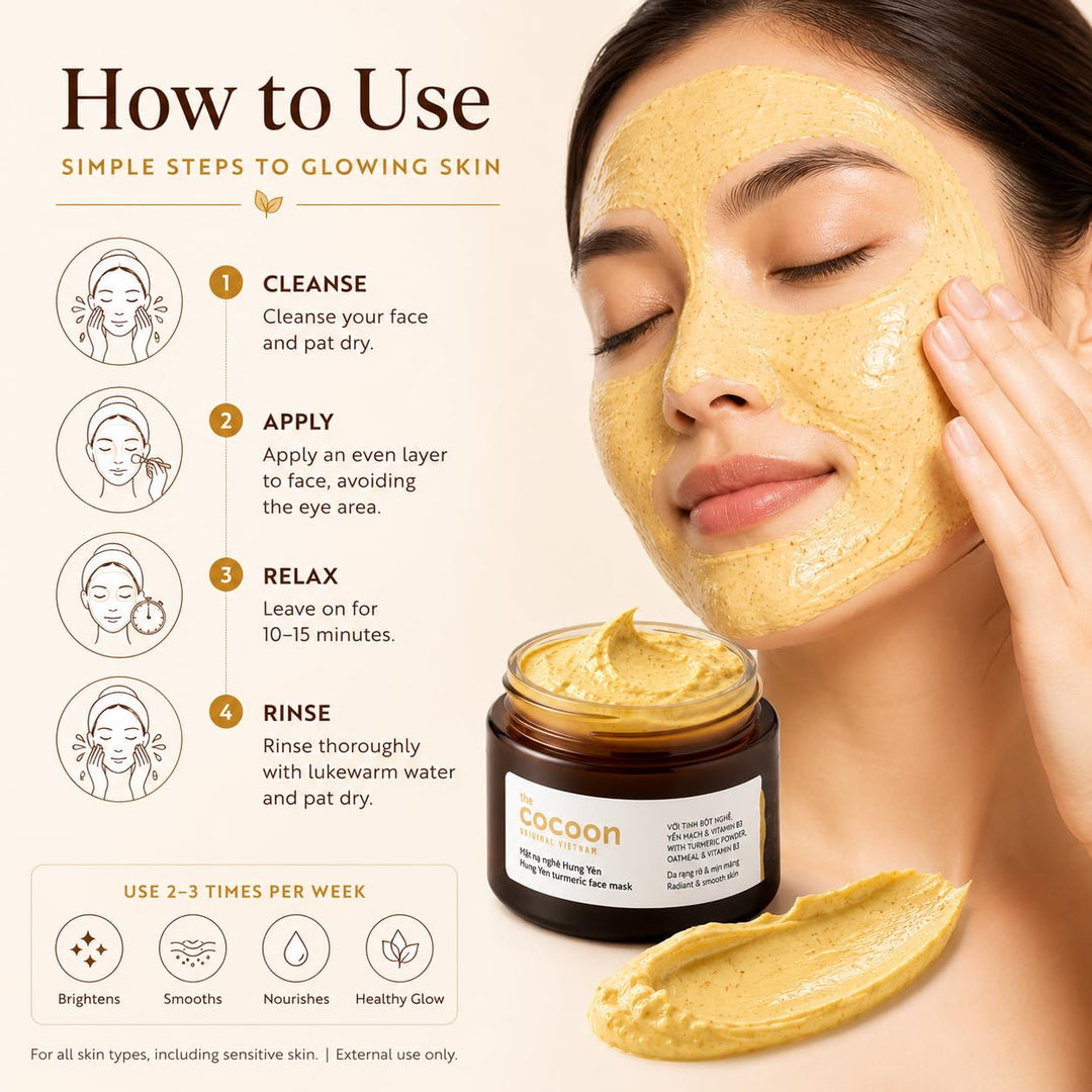 COCOONORIGINAL Vietnam Hung Yen Mascarilla facial de cúrcuma 100 ml...