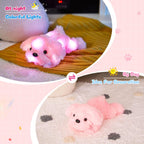 WEWILL - Cachorro rosa de peluche con luces LED de 10 pulgadas, con...