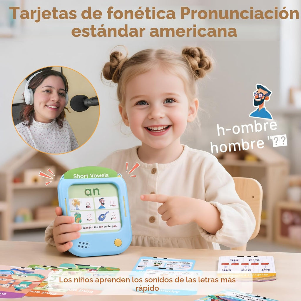 Tableta educativa JoyCat para niños, tarjetas didácticas fonéticas con voz de 156 páginas