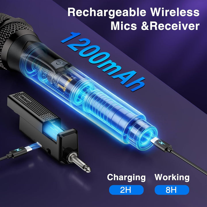 Micrófono inalámbrico, sistema profesional de micrófono dinámico in...