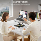 JOYEKY Adjustable Laptop Stand con RGB Lighting,Aluminum Ergonomic Computer Stand con 360° Rotating Base,Foldable & Portable Laptop Riser, Suitable para All 10-16” Laptops (negro)