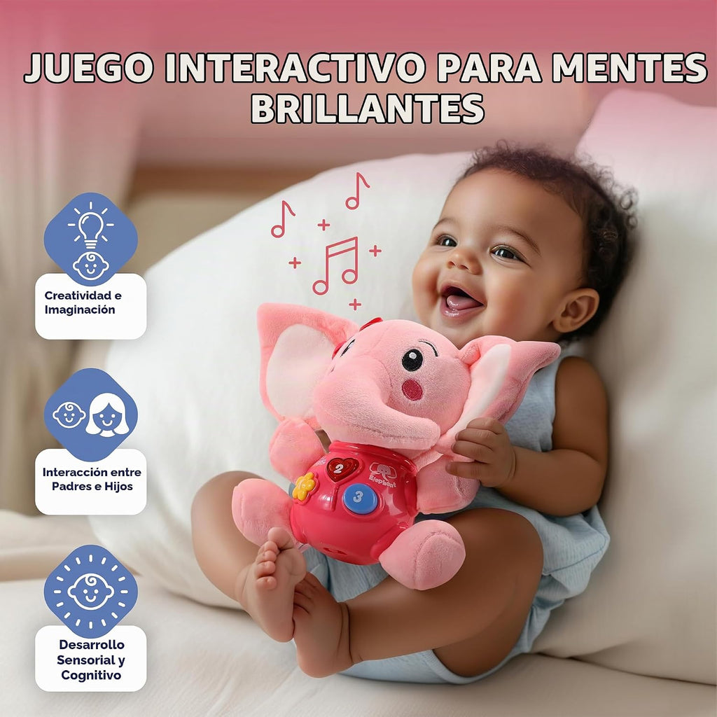 STEAM Life Elefante musical de peluche con luces, bebés de 0 a 36 meses