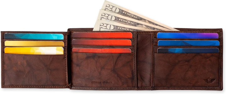 Dockers Mens piel Capacidad extra Slimfold Bifold Wallet