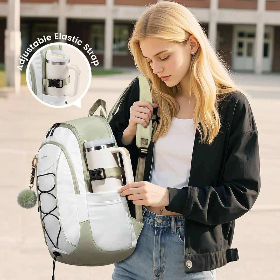 LOVEVOOK Mochila para hombre con bolsillo gigante para vaso, mochil...