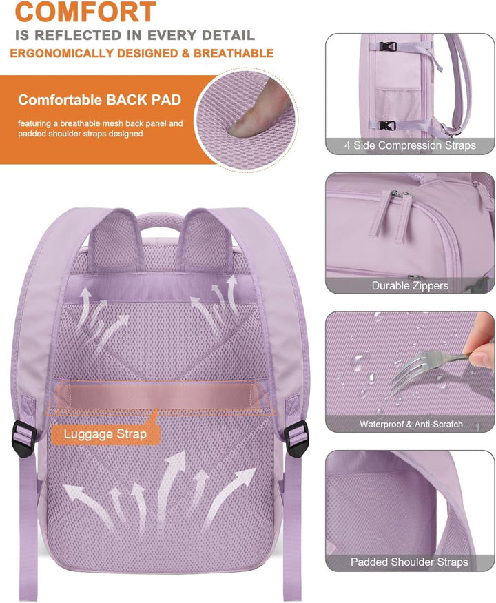 Mochila de viaje Capolo para mujeres y hombres, mochila impermeable...