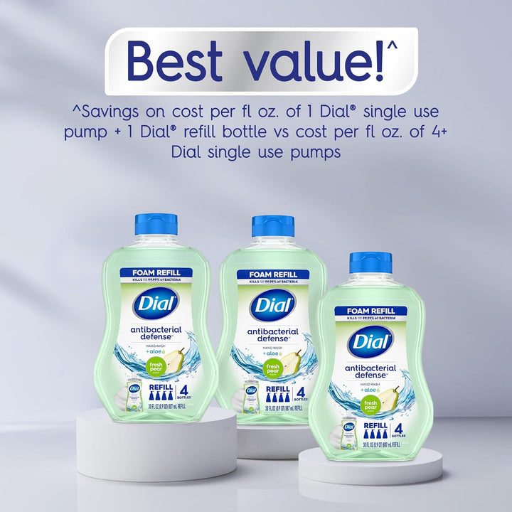 Dial Antibacterial Defense - Jabón de manos espumoso + aloe, aroma...