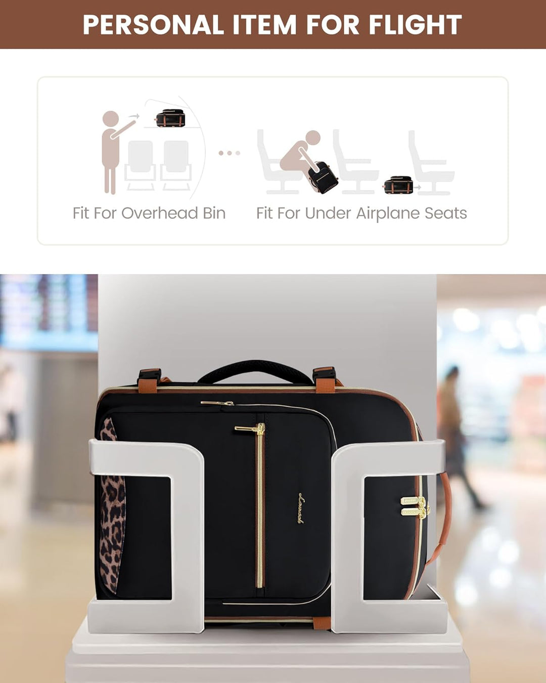 LOVEVOOK Mochila de viaje para mujeres y hombres, 40L, aprobada por...