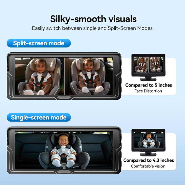Mtawosh Ultimate Baby Car Monitor Bundle: sistema de pantalla divid...