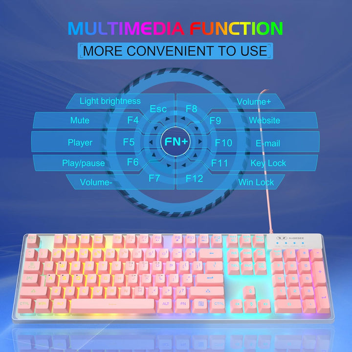 Combo de teclado y mouse para juegos, teclado K1 con retroiluminaci...