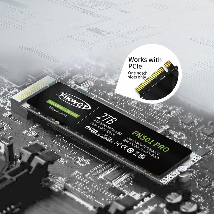 Fikwot FN501 Pro 2TB NVMe SSD - M.2 2280 PCIe Gen3 x4 Unidad intern...