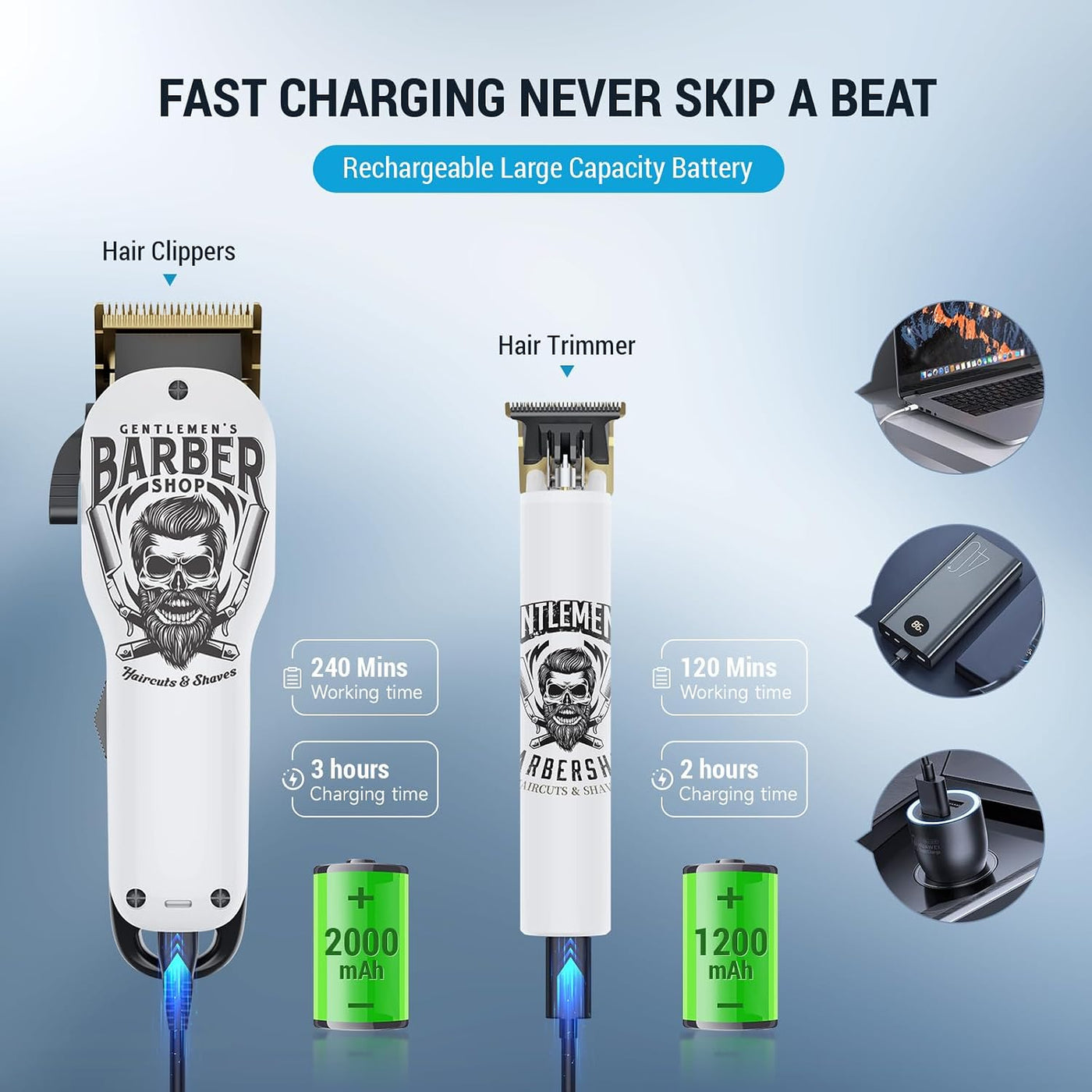 BESTBOMG® Cortapelos y recortadora de pelo de cerámica con hoja en...