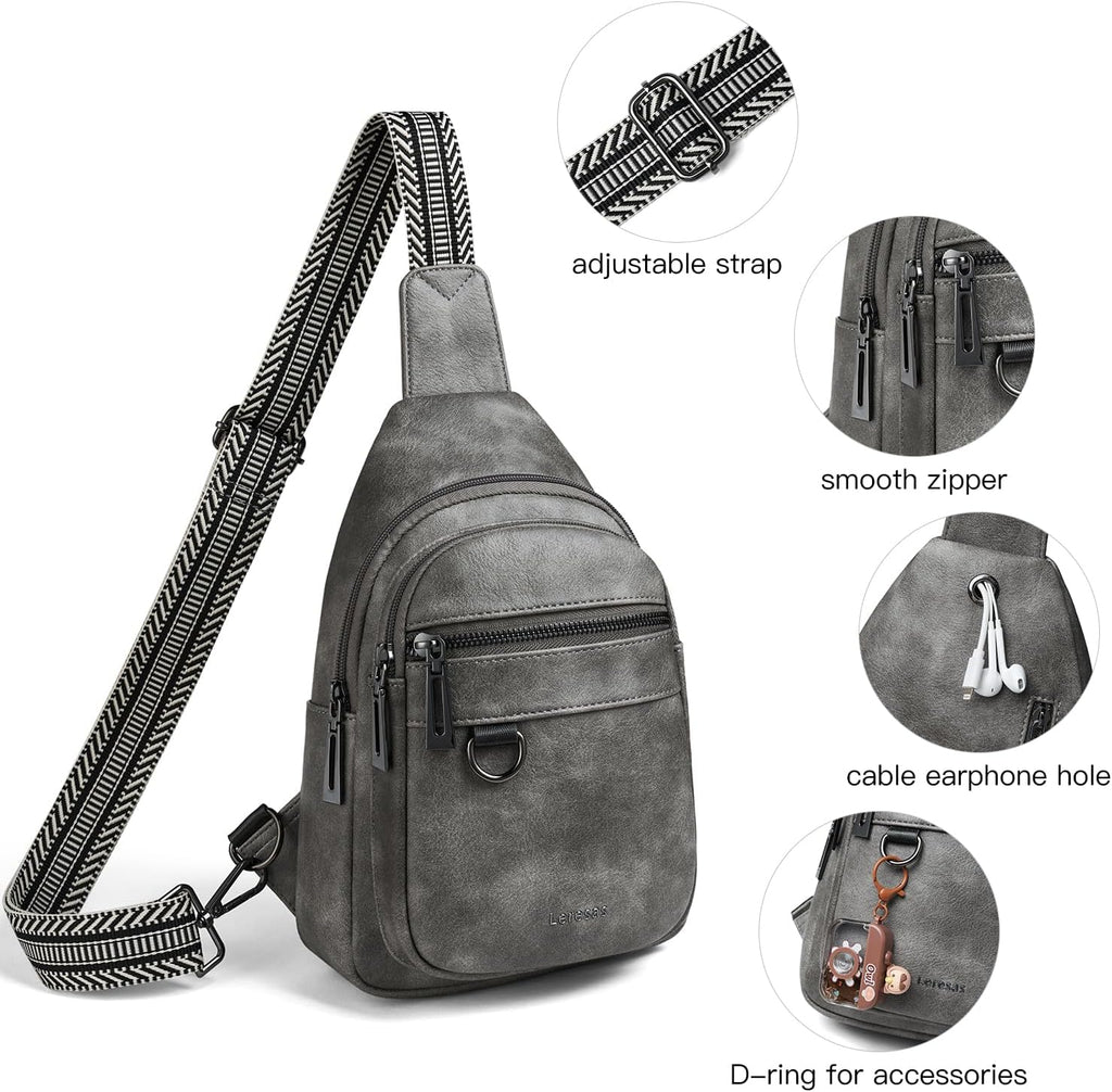 Bolso bandolera de 7L para mujeres y hombres, de cuero vegano, bolsos cruzados, riñonera, monedero, mochila sobre el hombro, bolsa antirrobo de viaje