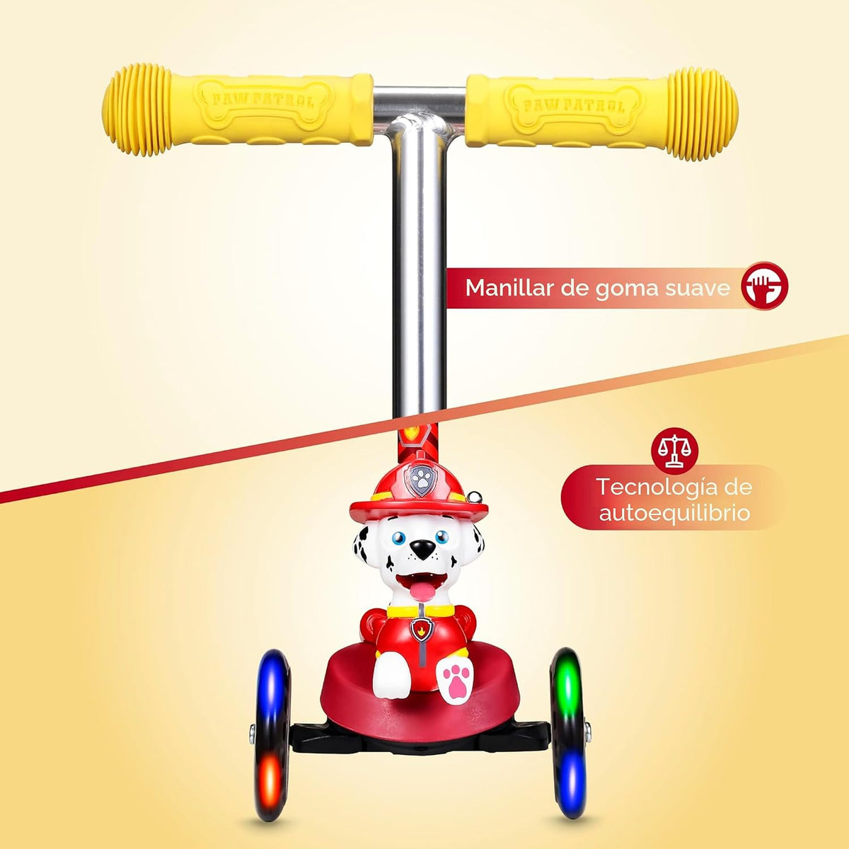 Kick Scooter para Kids, 3 Wheel Self Balancing, Light Up LED Wheels