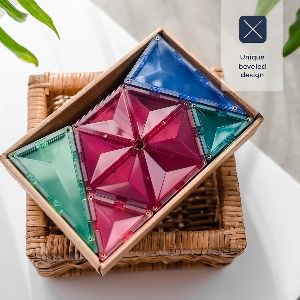 CONNETIX Paquete de geometría pastel de azulejos magnéticos, 40 piezas