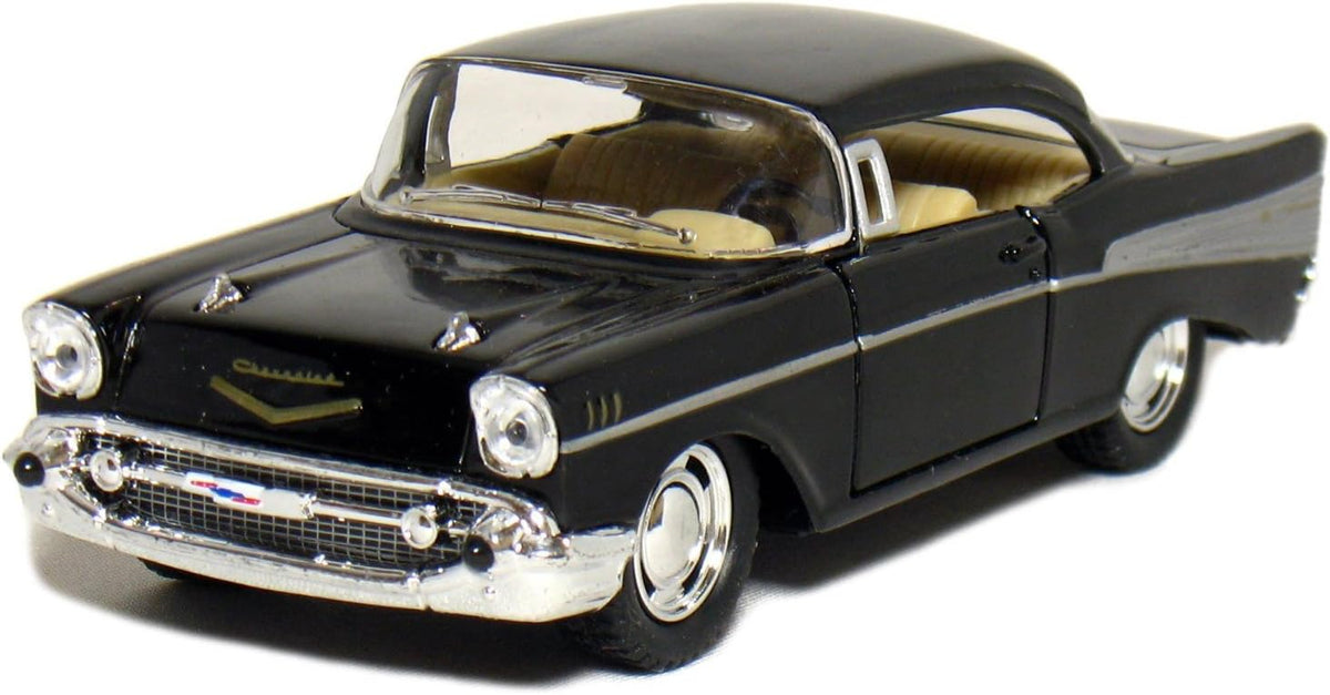 KiNSMART 1957 Chevy Bel Air Coupe Escala 1:40 Auto clásico de metal fundido 5" (juego de 4)