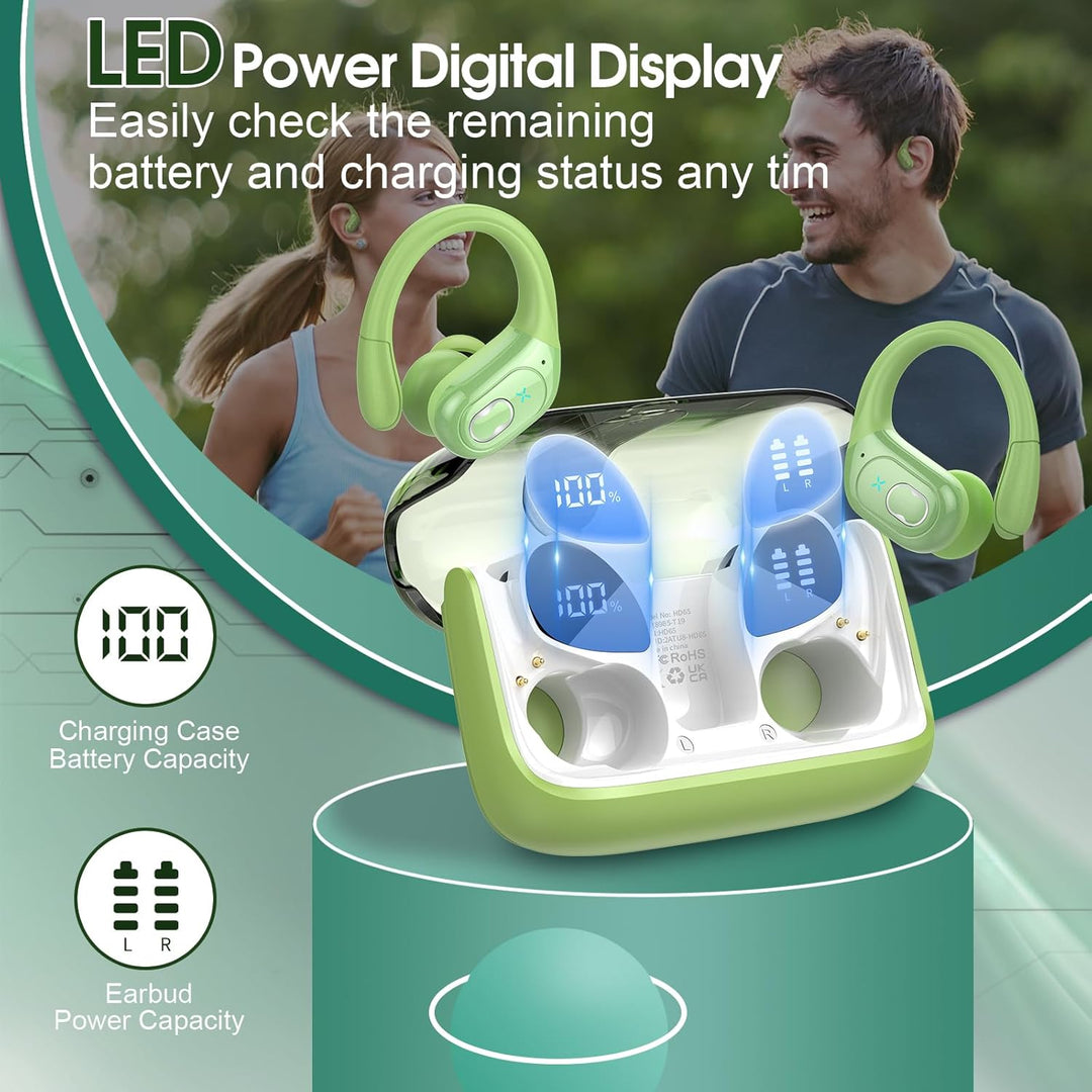 Aptkdoe Auriculares inalámbricos Bluetooth 5.4 de 75 horas para dep...