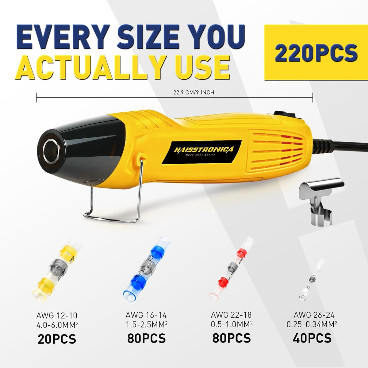 haisstronica Kit de conectores de sello de soldadura de 220 piezas