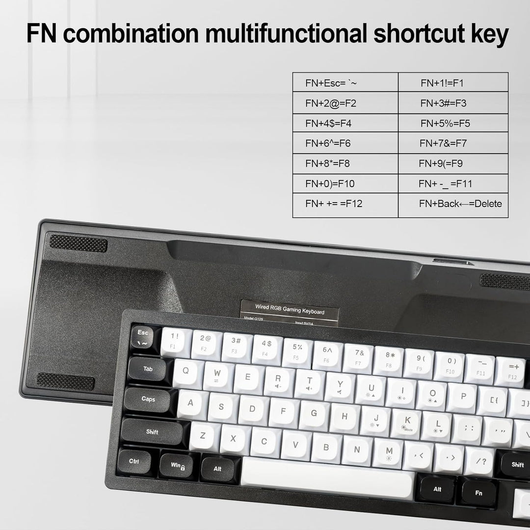 Teclado de Membrana para Juegos RGB con Cable. Teclado de Computado...