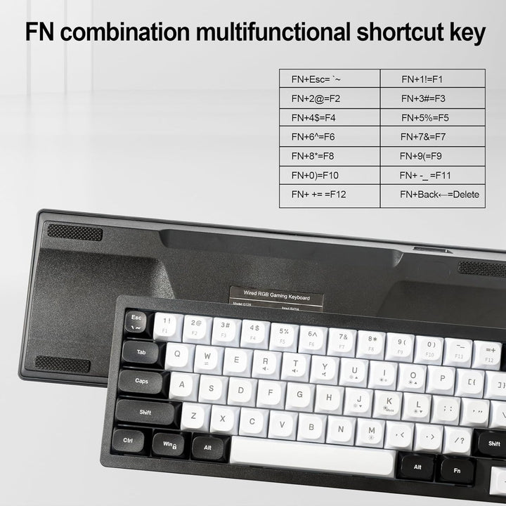 Teclado de Membrana para Juegos RGB con Cable. Teclado de Computado...