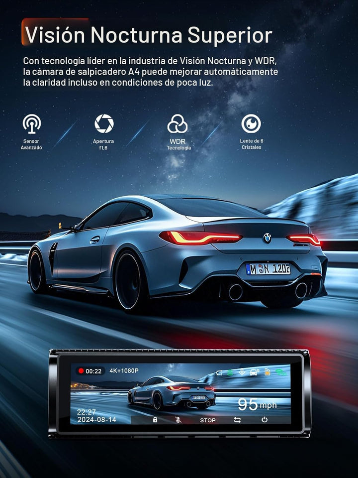 Affver Cámara de Tablero 4K Frontal y Trasera 5G WiFi GPS