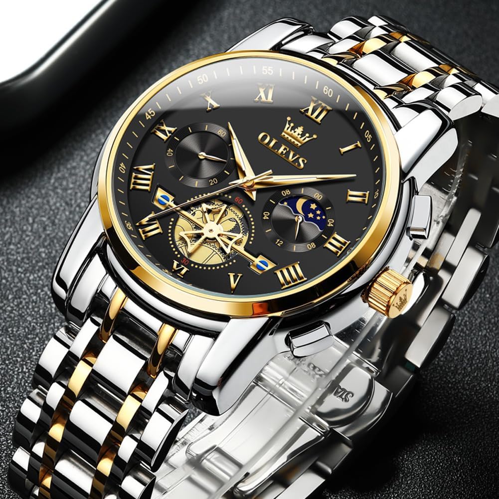 OLEVS Reloj para Hombres Clásico de Negocios en Acero Inoxidable Reloj para Hombre