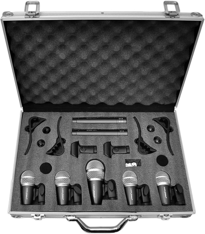 Pyle-Pro PDKM7 kit para batería, 7 micrófonos con cable y accesorio...