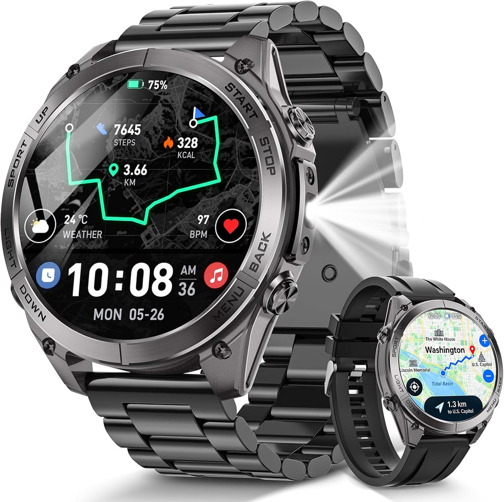 Relojes inteligentes militares para hombres con GPS y mapas offline