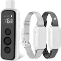 Collar de choque para perros 2 perros, (8-120 libras), collar eléctrico impermeable recargable con control remoto para perros pequeños, medianos y grandes, con modos de choque seguros de vibración de pitido (gris)