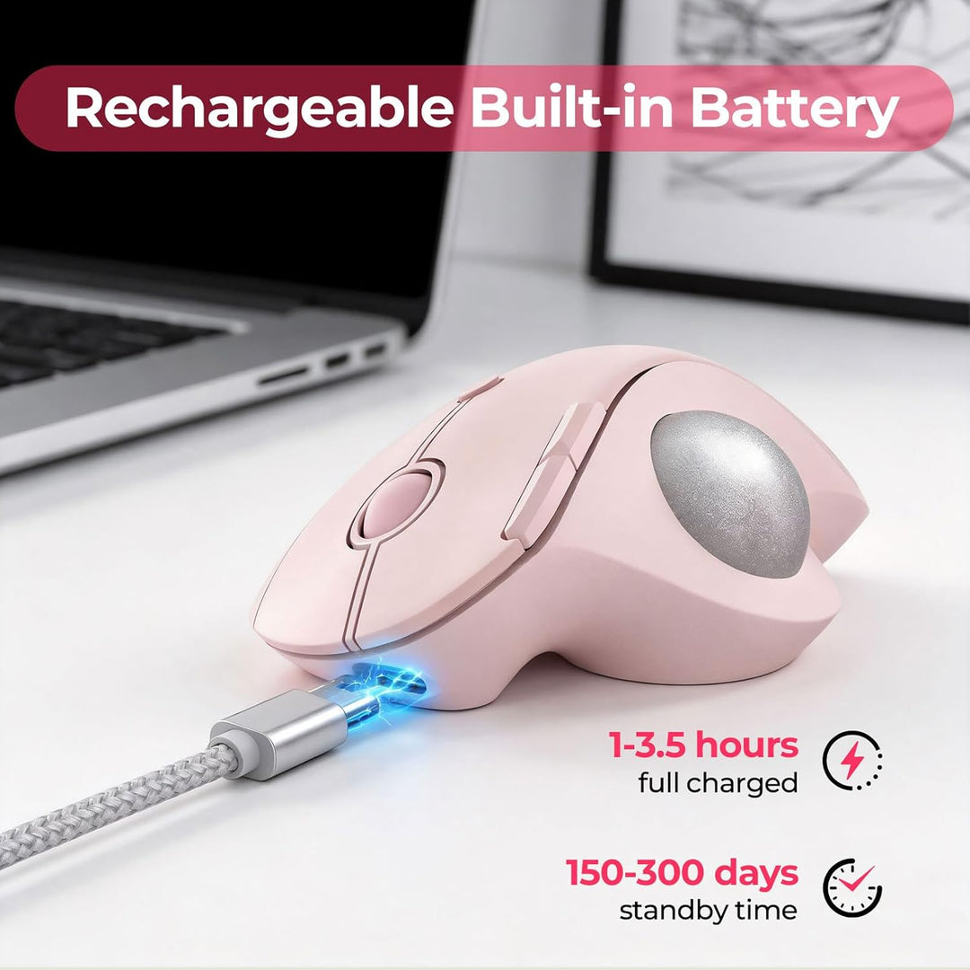 seenda Ratón de trackball inalámbrico, mouse ergonómico Bluetooth R...