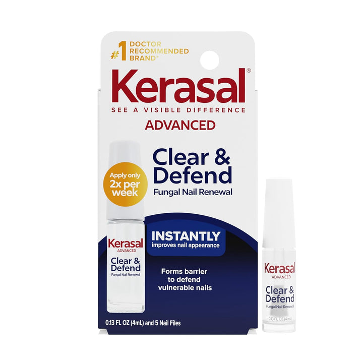 Kerasal Renovación avanzada de uñas Clear &amp; Defend, reparación...
