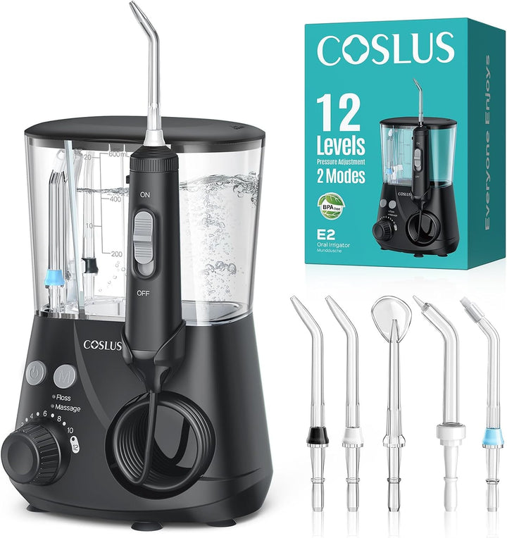 COSLUS Excelente irrigador dental para limpieza de dientes: 12 ajus...